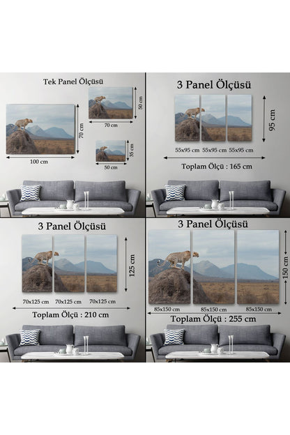 Leopar Dekoratif Kanvas Tablo -1127