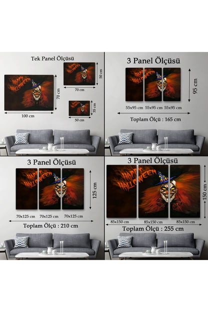 Cadılar Bayramı Duvar Dekoru, Korkunç Kabaklar Cadılar Bayramı Duvar Tablosu-5193