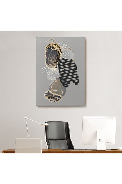 Geometrik Formda Soyut Desenler Dekoratif Kanvas Tablo-5182