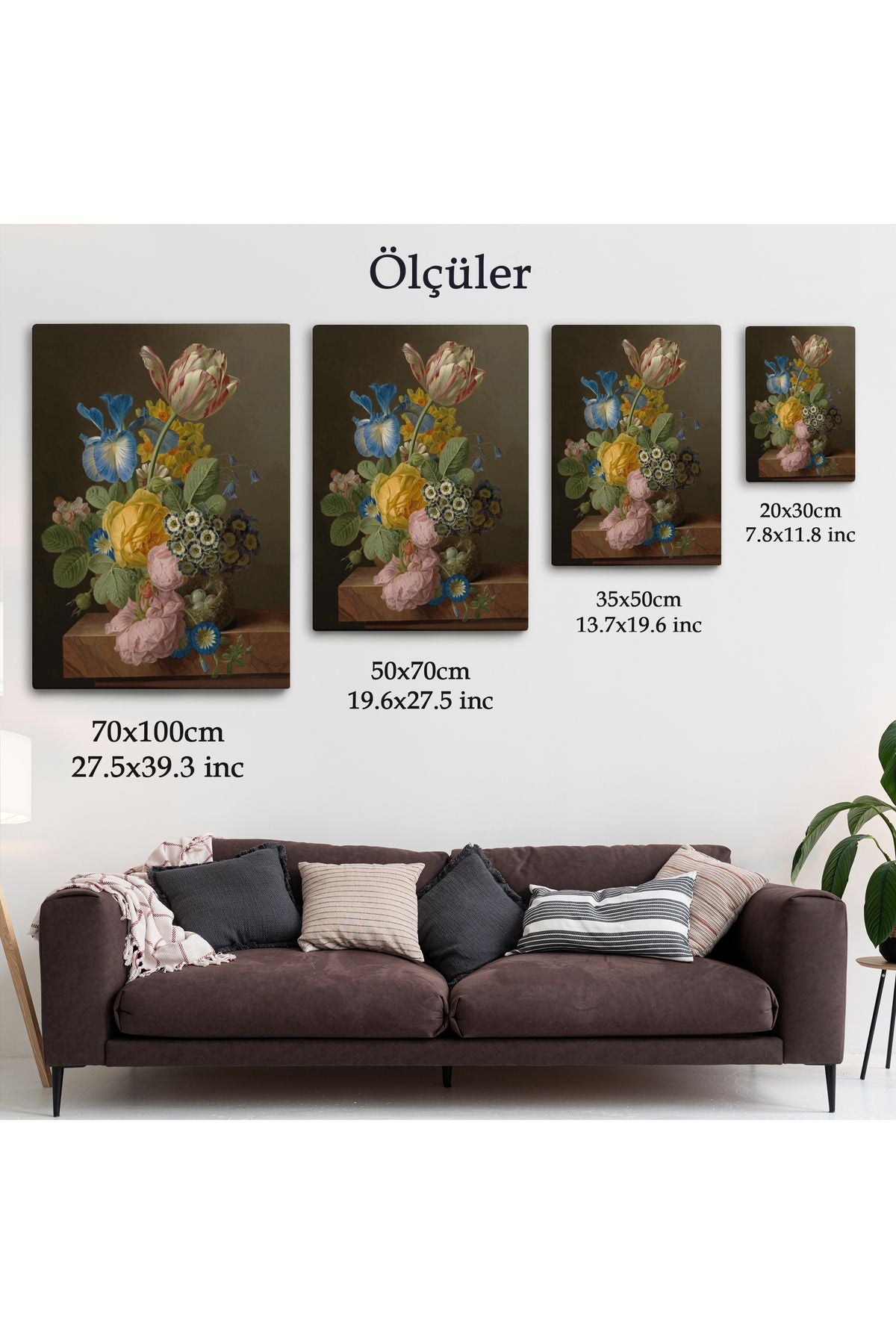 Güzel Çiçekler Yağlıboya Görünüm Dekoratif Kanvas Duvar Tablosu-5937