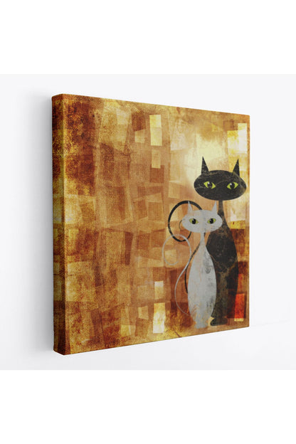 Soyut Kediler Kanvas Tablo-5886