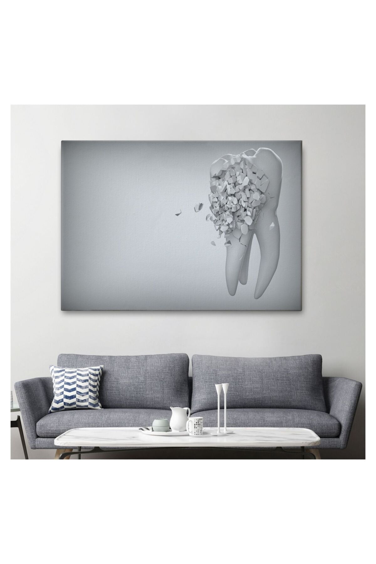 Kanvas Tablo, Duvar Dekoru, Çürüyen Diş, Diş Kliniği Diş Hekimi 5372 BUNGKNV