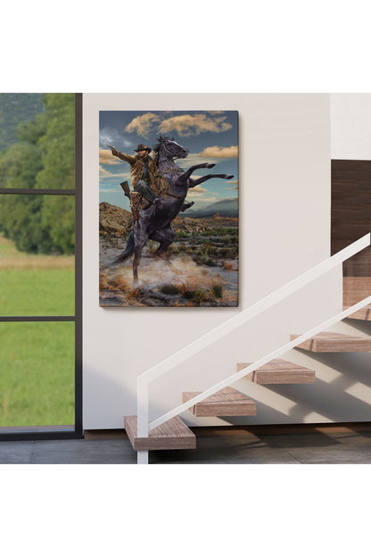 YS Özel Amerikan Kovboyu Dekoratif Duvar Tablosu-6124