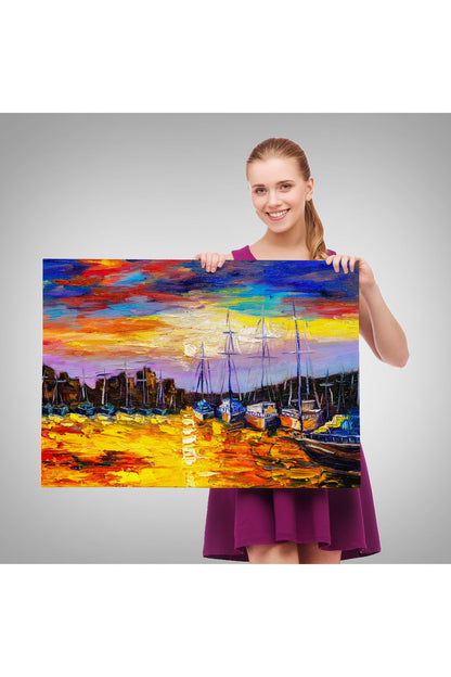 DB HG Balıkçı Köyü Kanvas Duvar Tablosu-1188