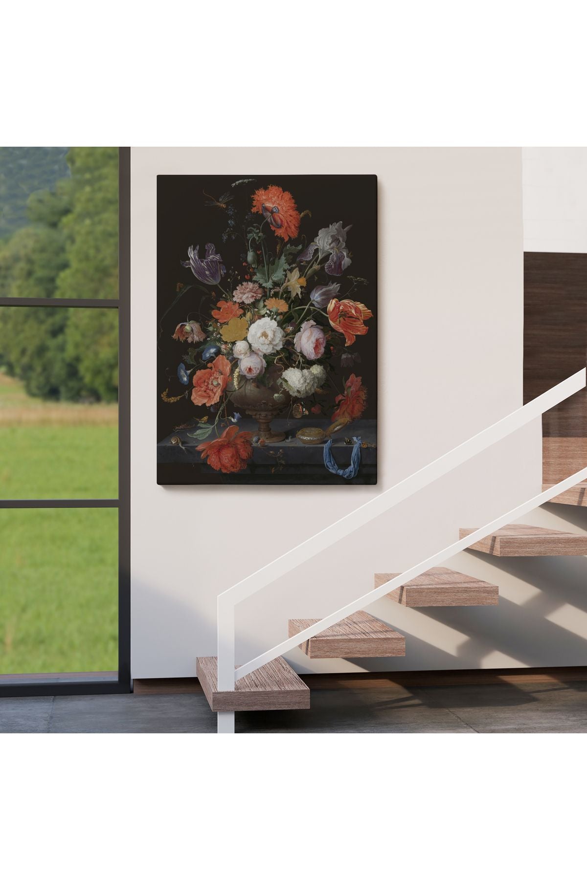 Vazodaki Renkli Çiçekler Duvar Tablosu-5996