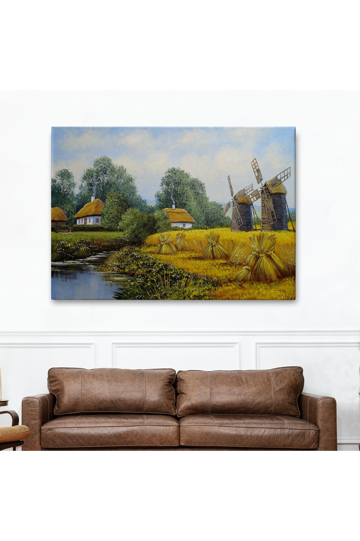 Ukrayna Köy Evi Dekoratif Kanvas Duvar Tablosu-3675