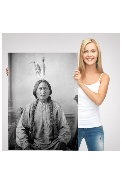 Kanvas, Duvar Tablosu, Dekoratif, Sitting Bull Oturan Boğa Son Kızılderili Kabile Şefi 6416 EGKNV