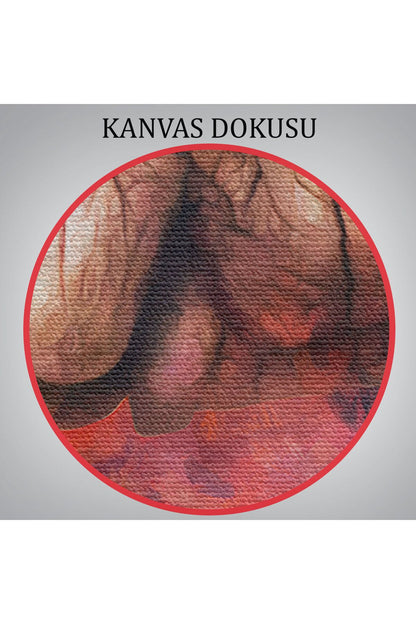 Renkli Fil Yağlıboya Görünüm Dekoratif Kanvas Duvar Tablosu-5842