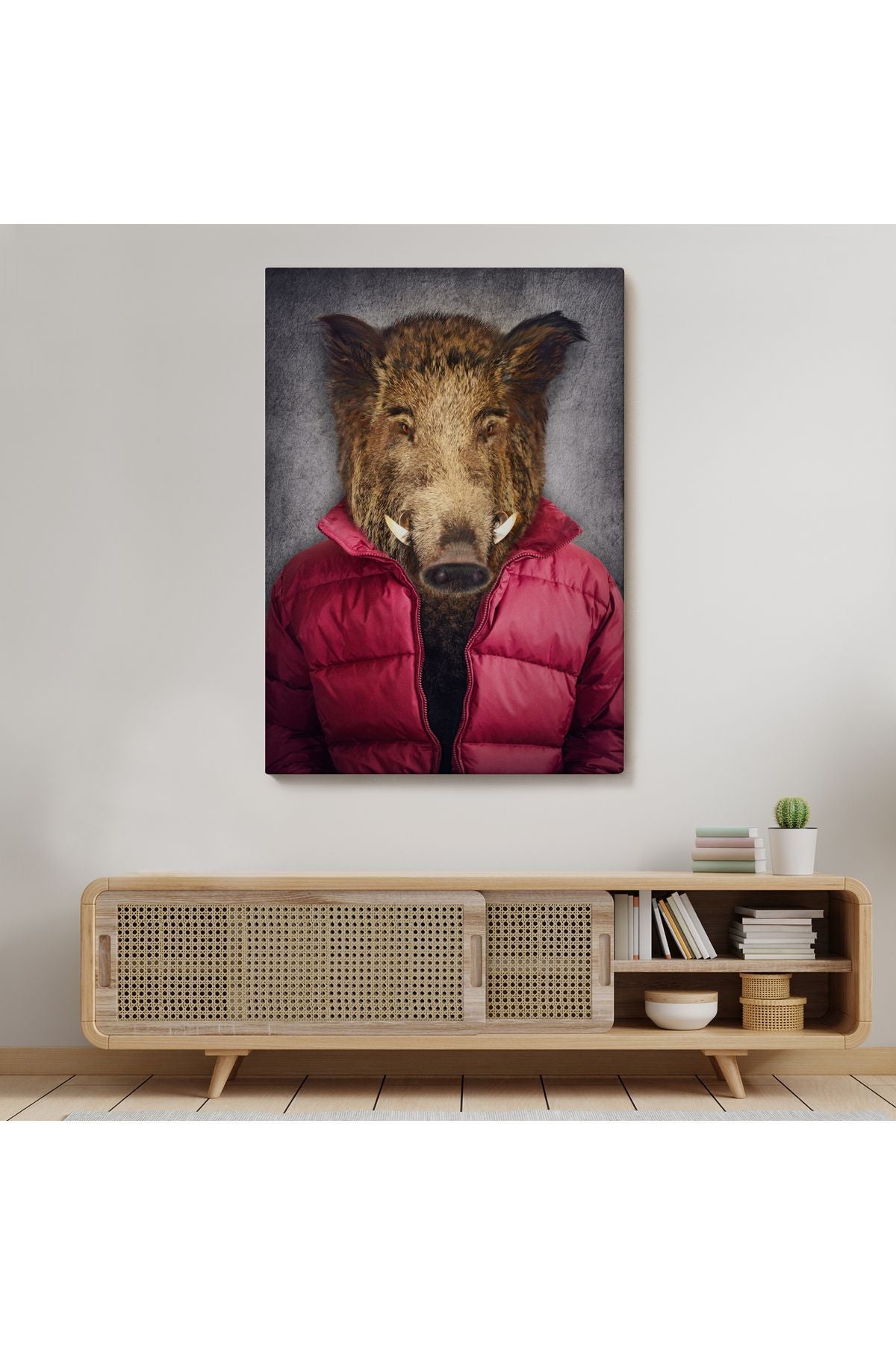 arg001 seri Domuz Kafalı İnsan Kanvas Tablo-4987