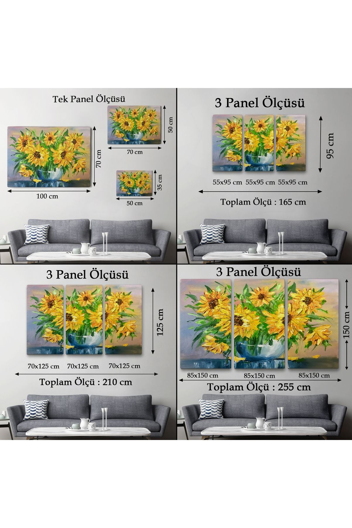 DB HG Vazodaki Ayçiçekleri Duvar Tablosu-1237