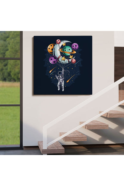 Ay ve Gezegenler İle Uçan Astronot Tablo-5097
