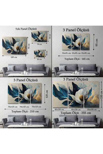 Dekoratif Çiçek Duvar Tablosu-3707