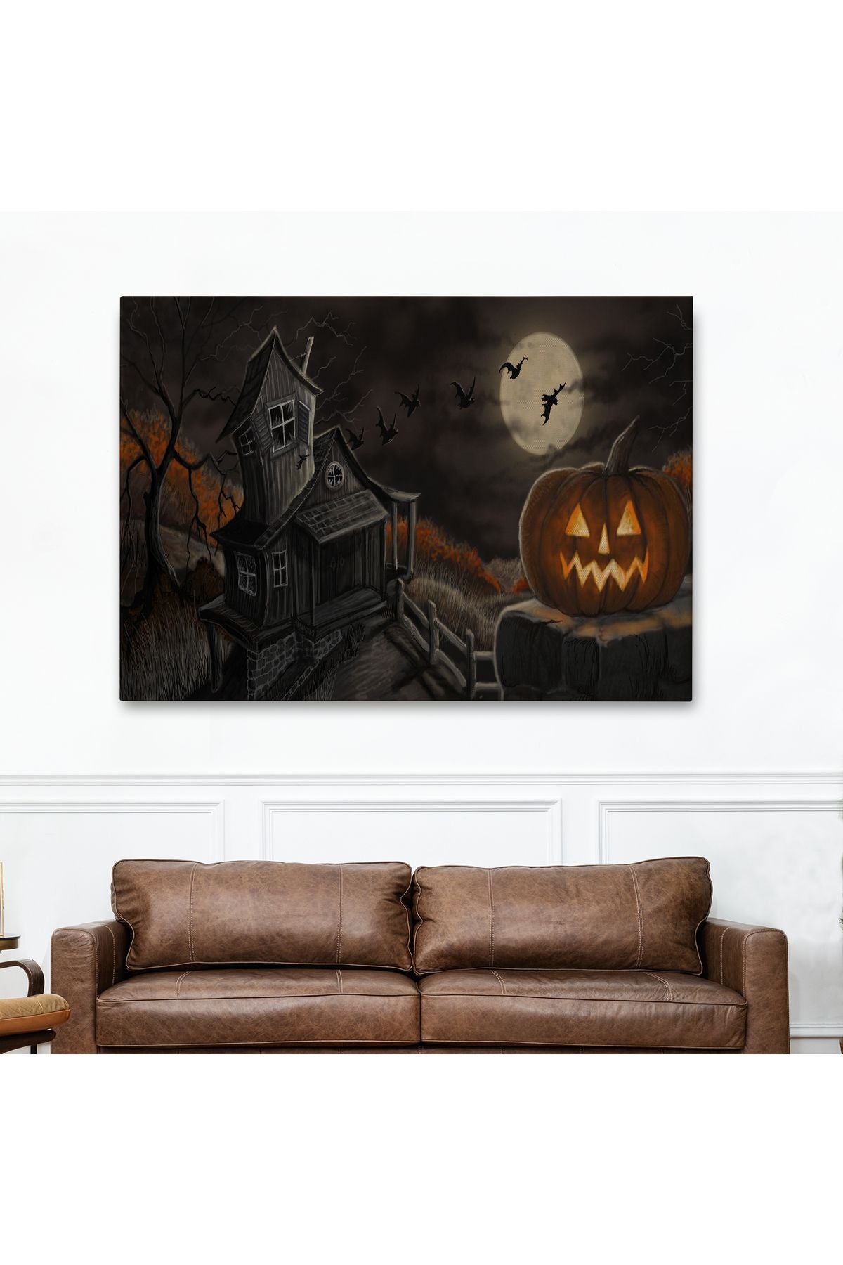 Perili Ev Cadılar Bayramı Dekoratif Duvar Tablosu-5196