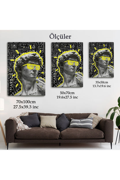 Michelangelo Buonarroti Davud Pop Art Tablosu-6376