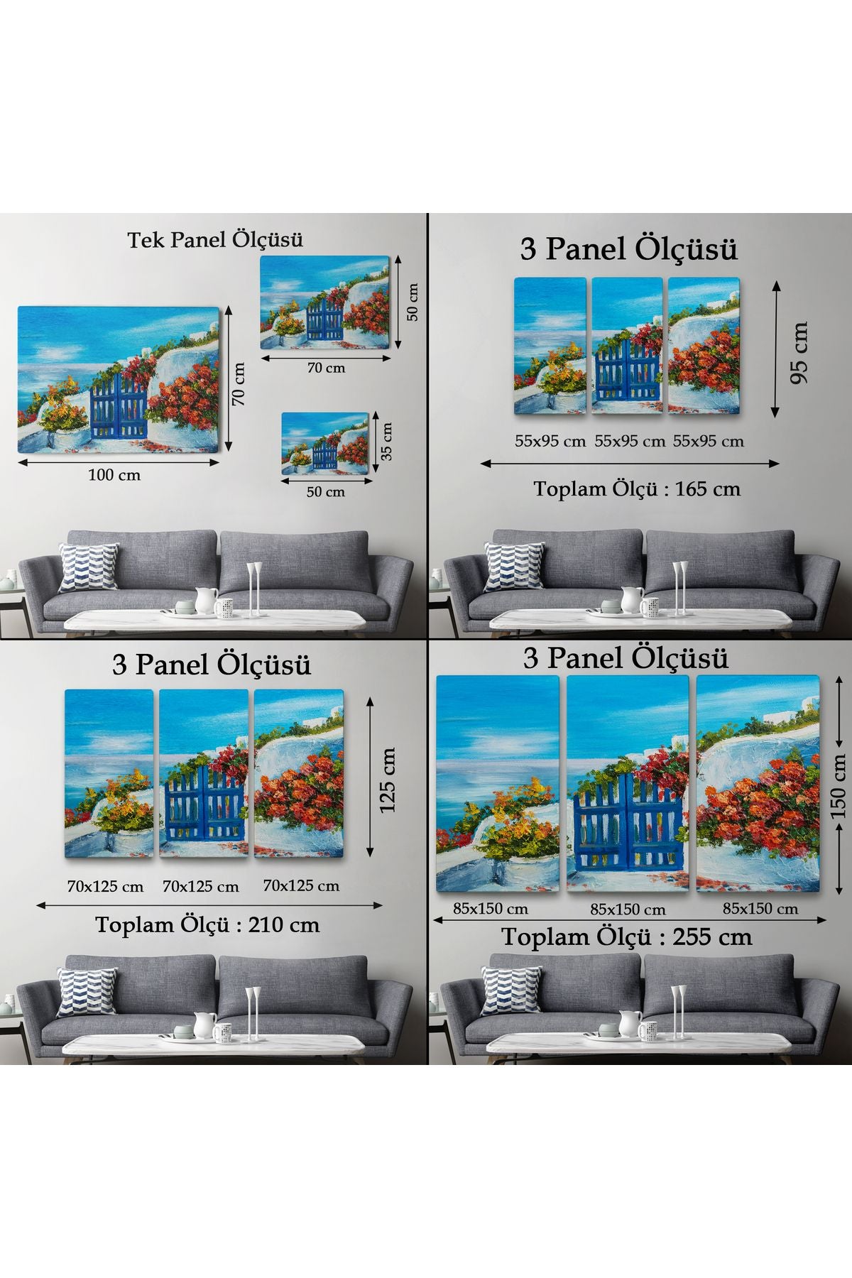 Özel Tasarım Deniz Manzaralı Bahçe Duvar Tablosu-1220