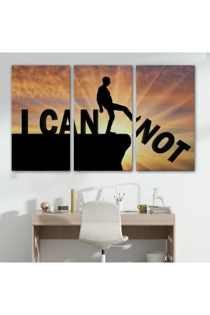 Yapamam, Ayakta Uçurum Kelimeyi Zorlar Kanvas Tablo, Ben Yapabilirim, Motivasyon-5409