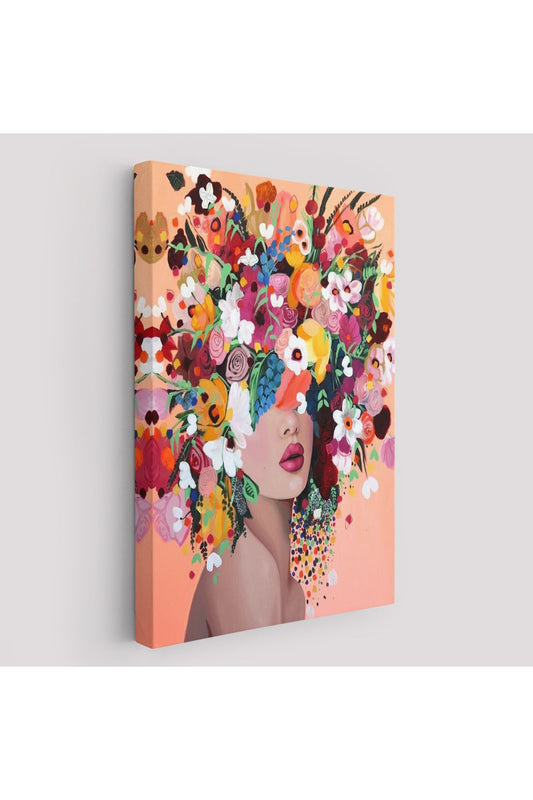 Çiçek Saçlı Kadın Dekoratif Kanvas Duvar Tablosu -6373