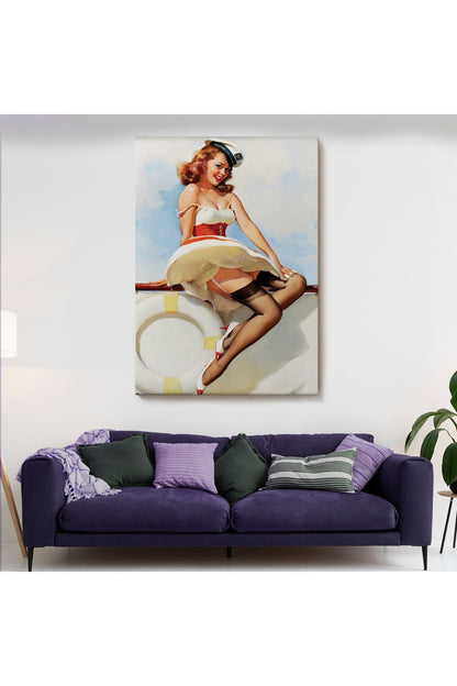 Sexi Denizci Kadın Dekoratif Duvar Tablosu-6432