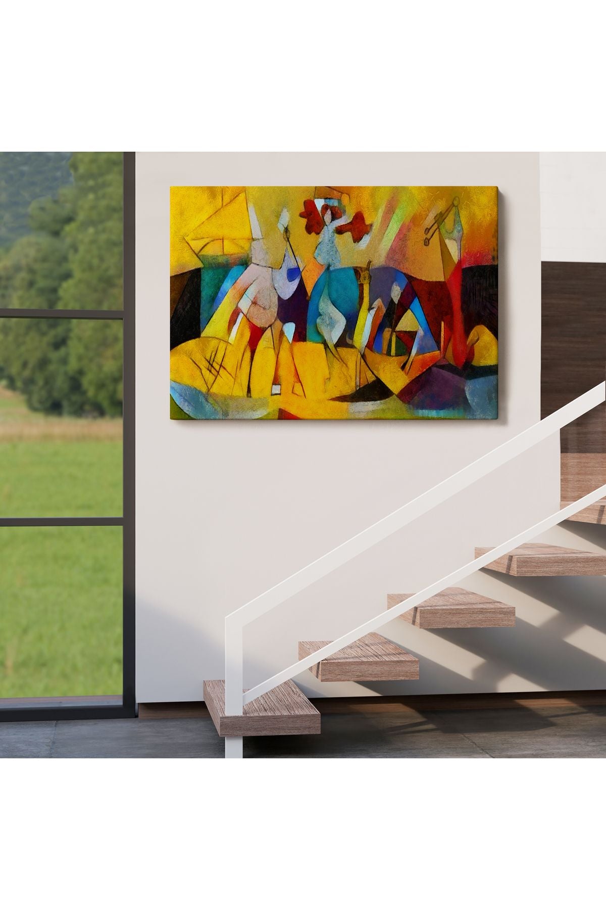 Modern Tarz Soyut Yağlıboya Görünüm Dekoratif Kanvas Duvar Tablosu-3522