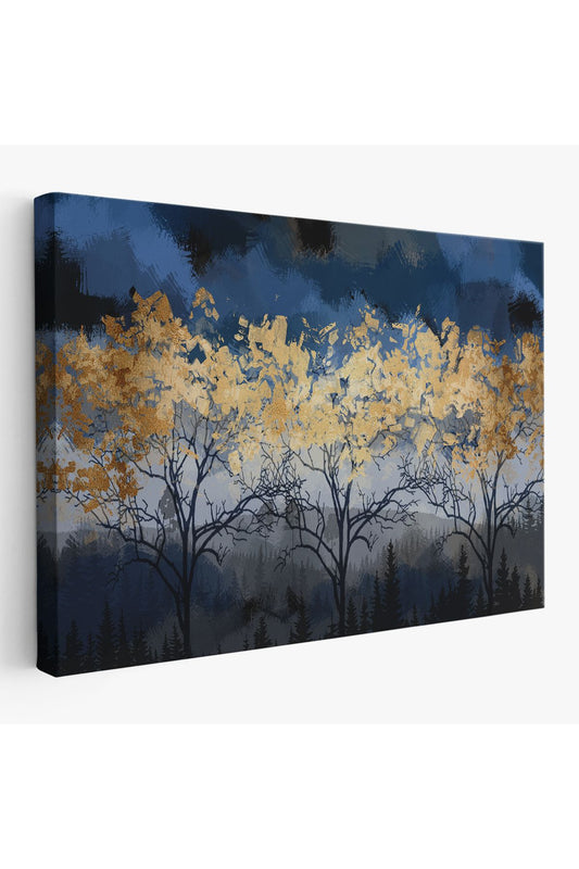 Geceyarısı Orman Manzarazı Yağlıboya Görünüm Dekoratif Tablo-3722