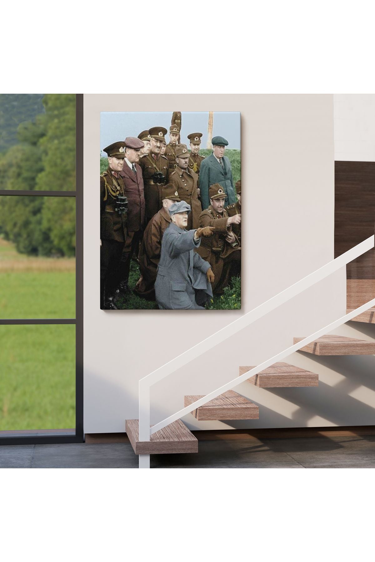 Atatürk Silah Arkadaşları İle Cephede Dekoratif Duvar Tablosu-6211