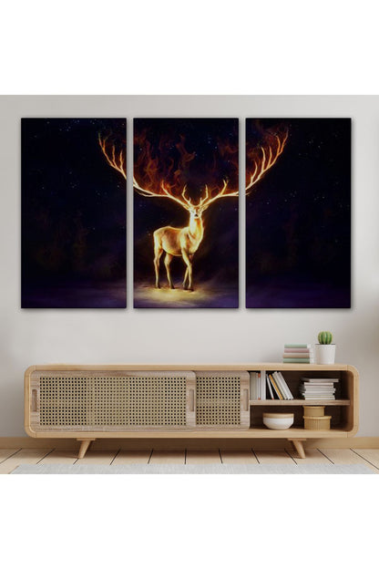 DB HG Sürreal Sarı Geyik Tablosu-6649