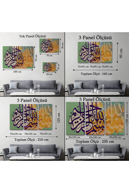 Bismillahirahmanirahim Yazılı Dekoratif Kanvas Tablo-3380