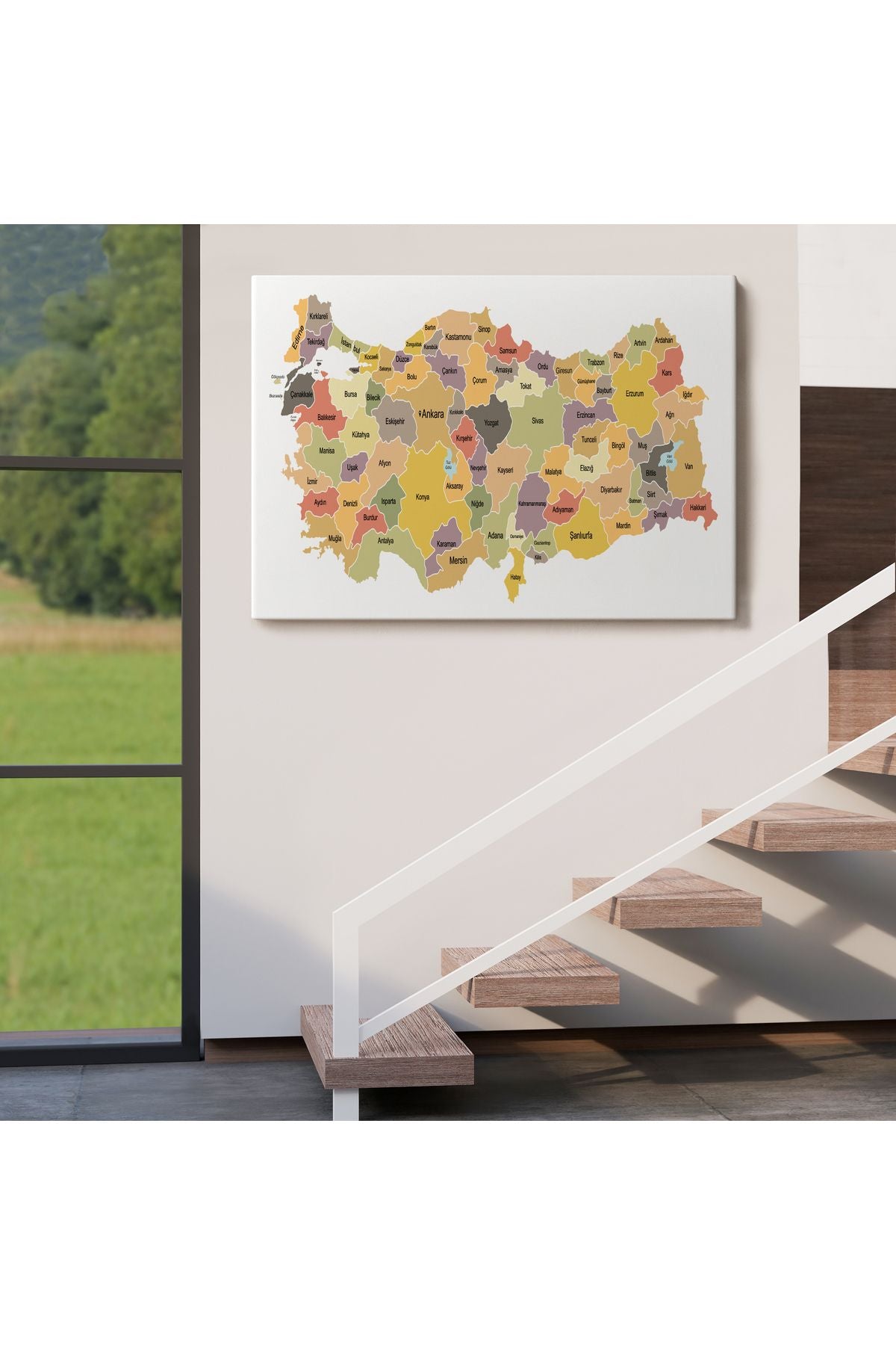 Türkiye Haritası Kanvas Tablo Eğitici ve Öretici Dekoratif Tablo Tablo 3126