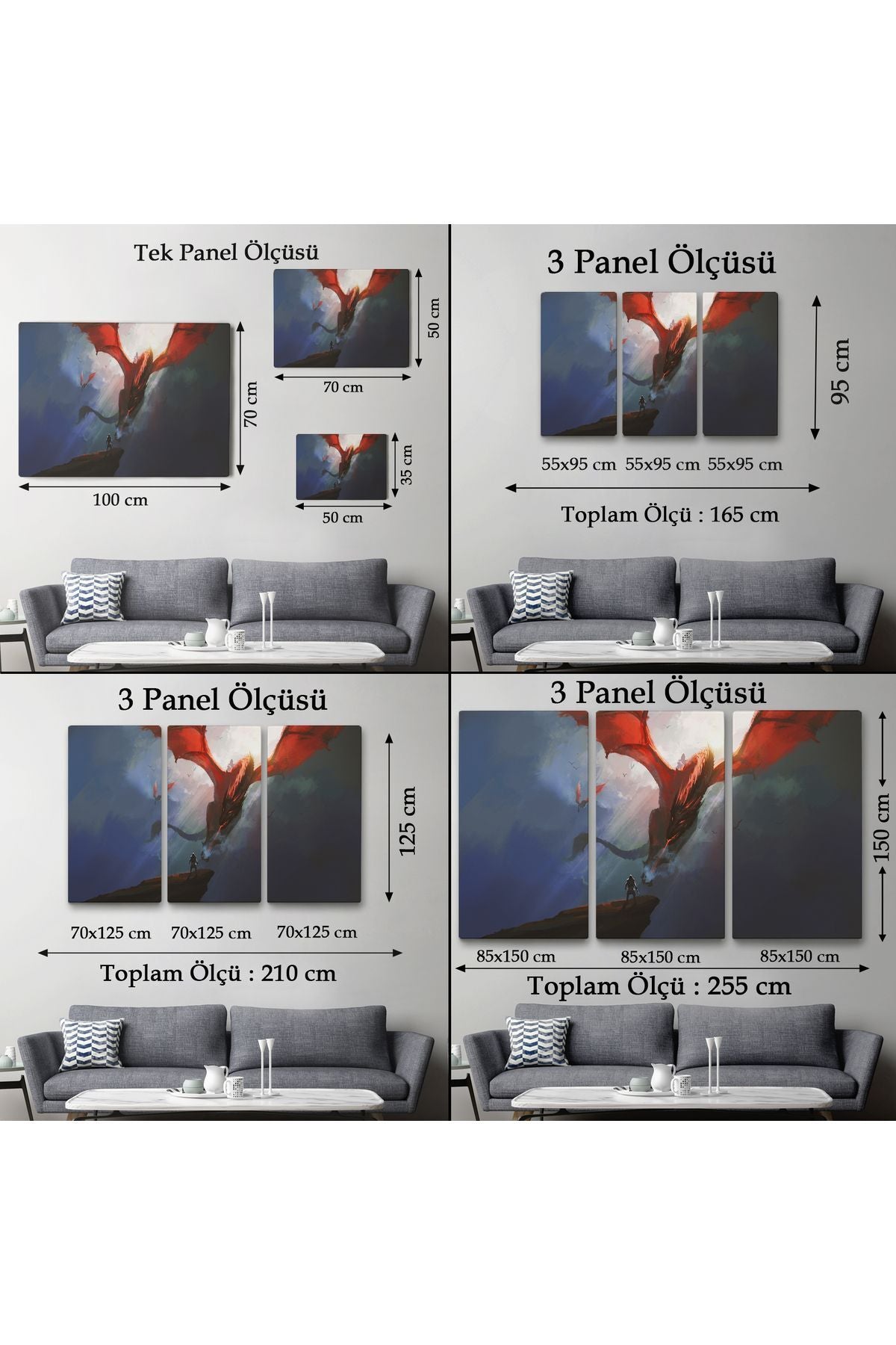 Ejderhanın Kaşındaki Savaşçı Kanvas Tablo-5083