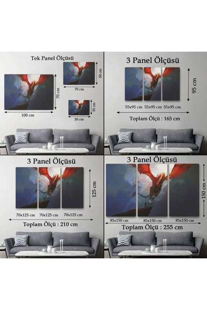 Ejderhanın Kaşındaki Savaşçı Kanvas Tablo-5083