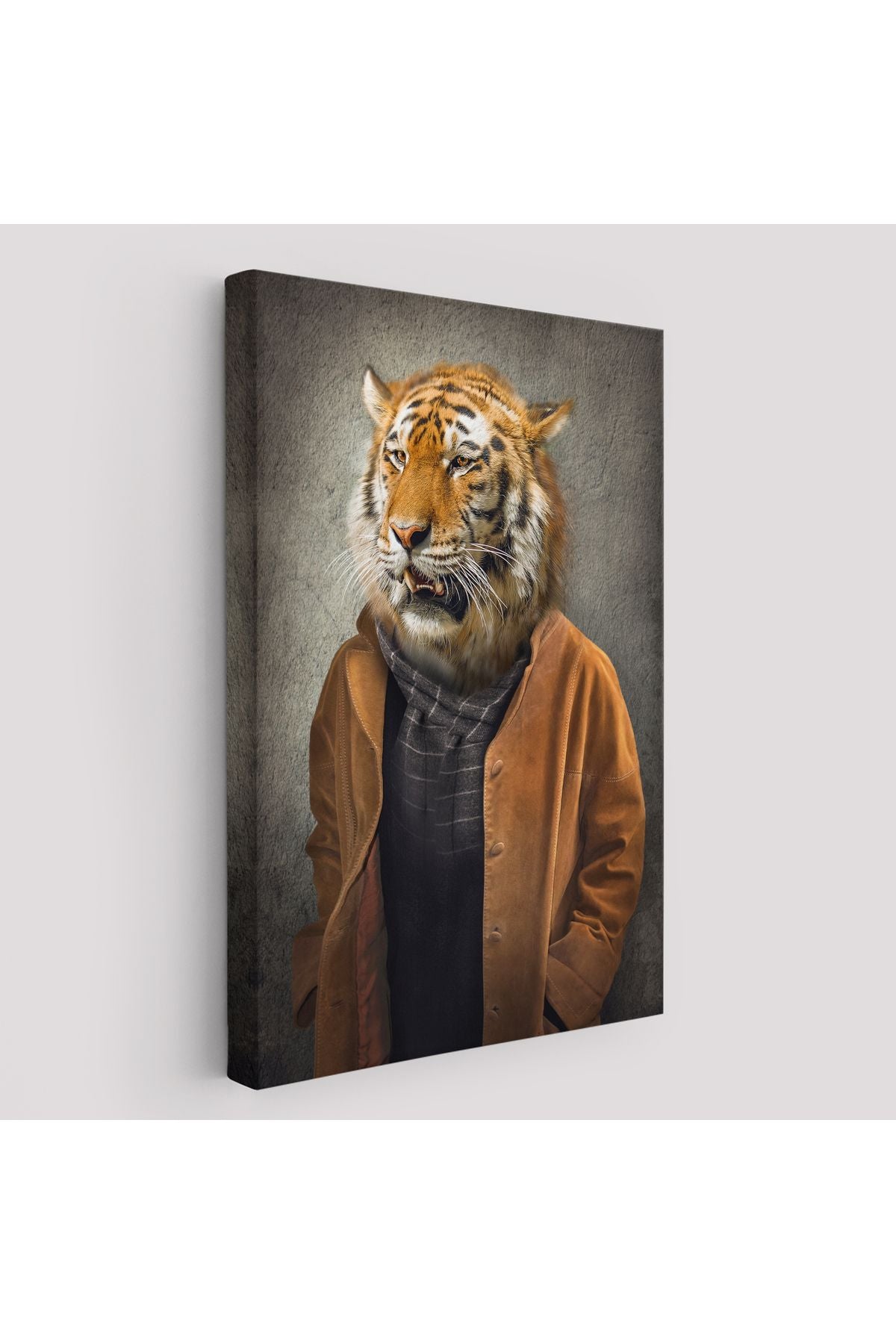 Kaplan Adam Dekoratif Kanvas Duvar Tablosu-5938