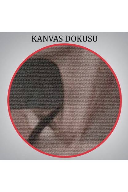 Güzel Kadın Pencereden Dışarı Bakıyor Kanvas Tablosu-5257