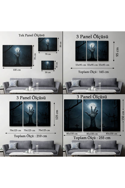 Cadılar Bayramı Mezarlık Diriliş El Duvar Tablosu-5192