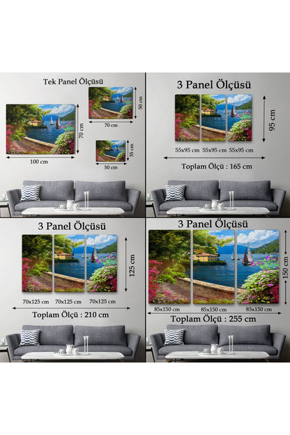 Denize Açılan Çiçekli Yol Duvar Tablosu-3606