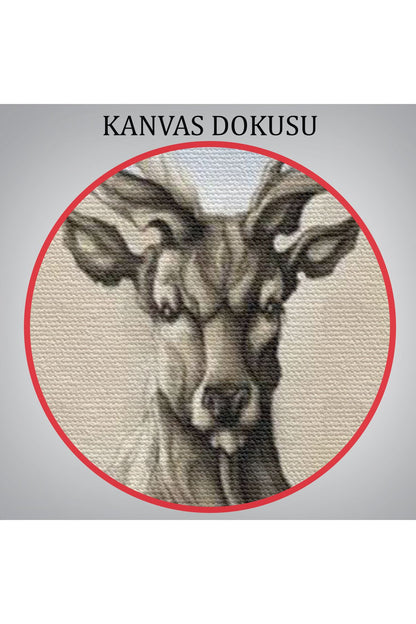 Daha Güzel Bir Doğa Hayal Eden Geyik Sürreal Duvar Tablosu-6017