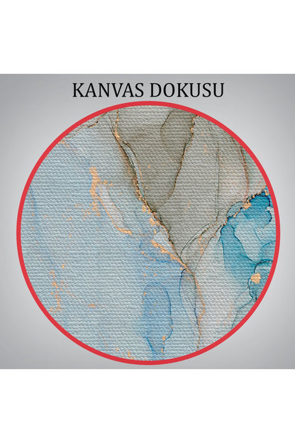 Mürekkep ve Alkol Elementleri ile Mermer Deseni Verilmiş Kanvas Tablo-5049