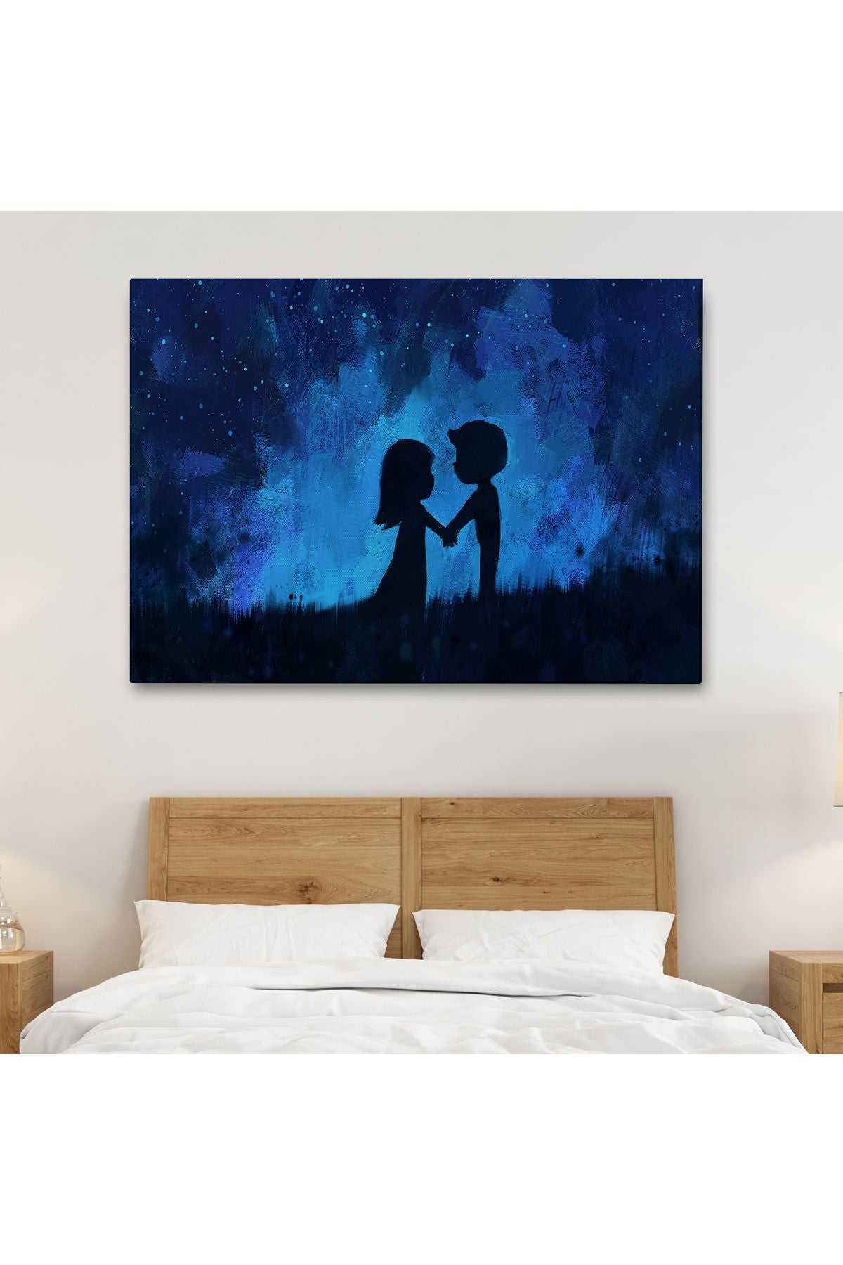Ay Işığındakı Küçük Aşıklar Dekoratif Duvar Tablosu-3486