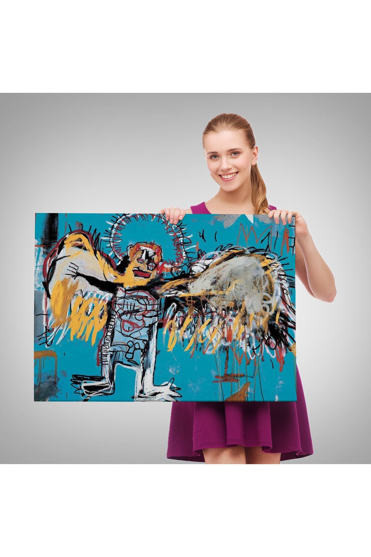 Jean Michel Basquiat'ın Düşmüş Melek Eseri Kanvas Tablo-5000