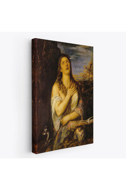 Titian Tiziano Vecellio'un 'Tövbe Eden Magdalene' Eseri Kanvas Tablo-5125