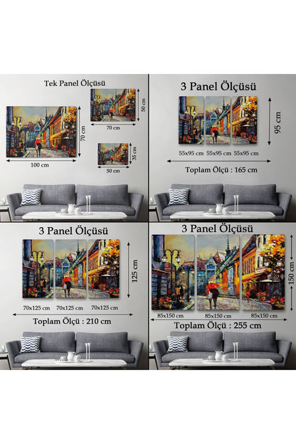 Macaristan Budapeşte Sokak Manzarası Yağlıboya Görünüm Tablo-3547