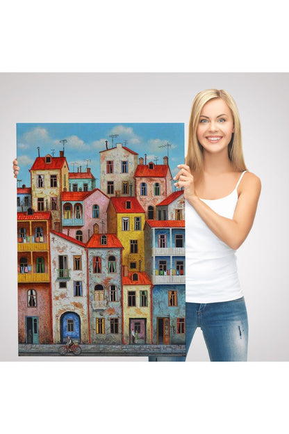 Eski Gürcistan Tiflis Şehir Manzara Tablosu -6242