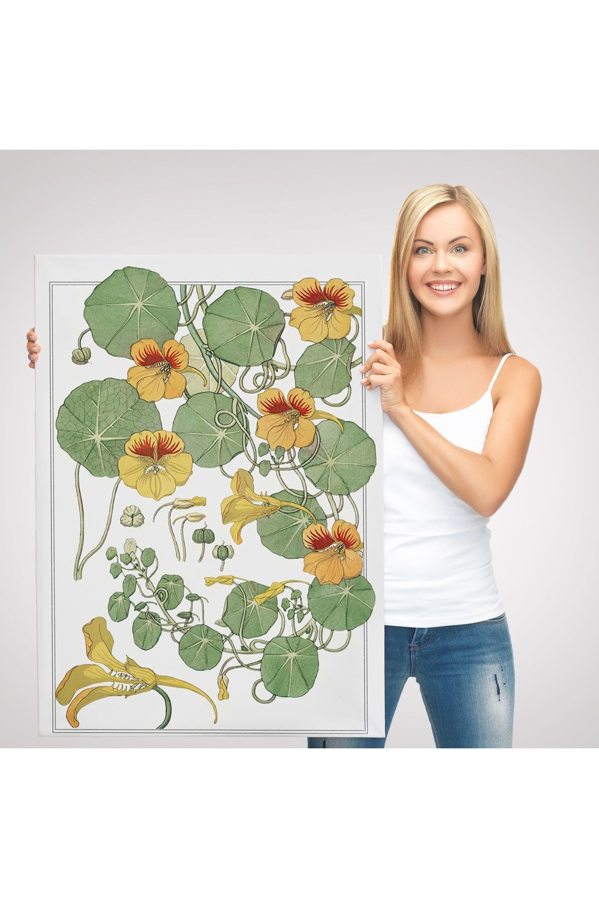 arg001 seri Nasturtium Çiçeği Kanvas Tablo-5206