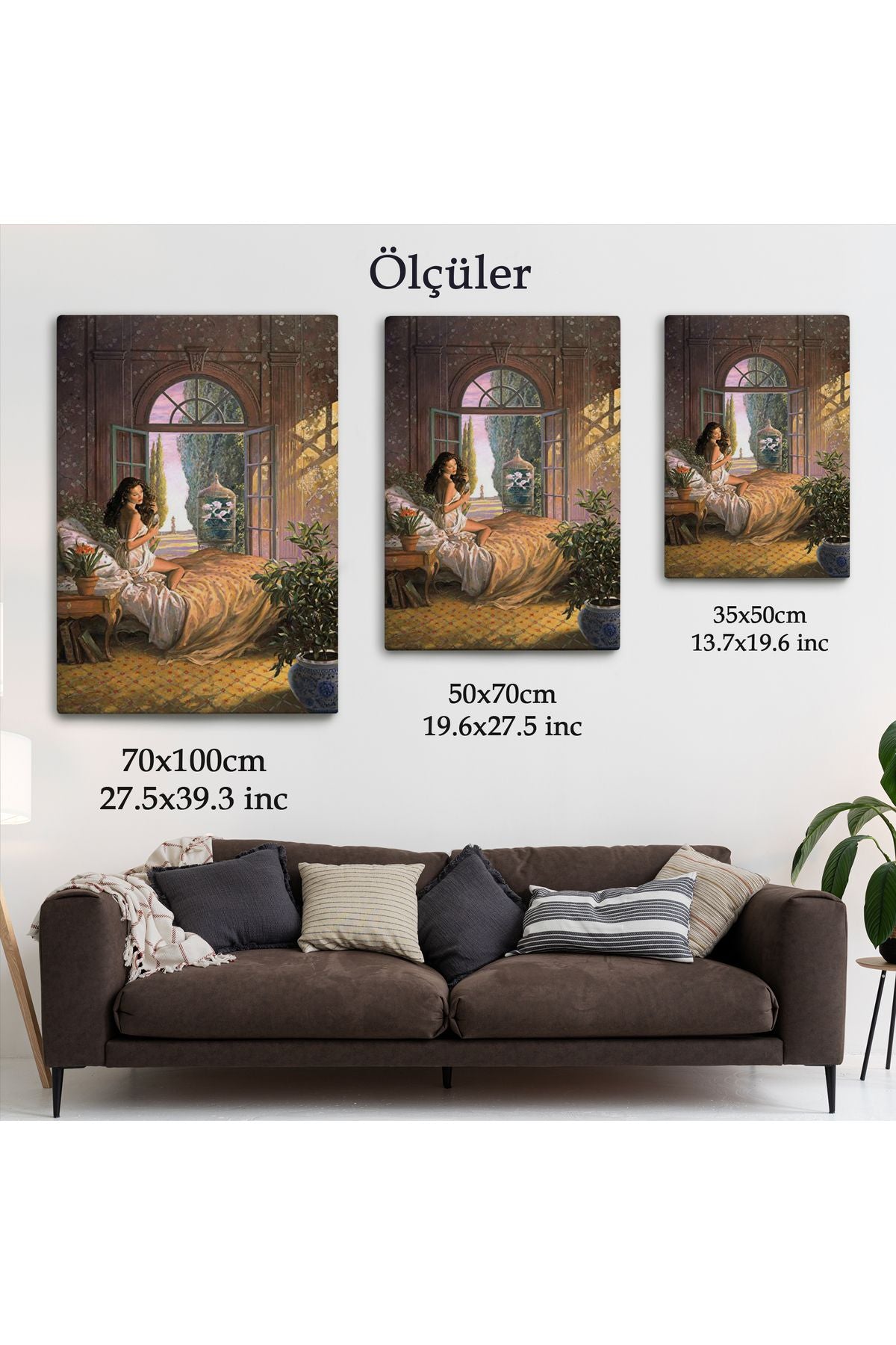 Yataktaki Güzel Kadın Dekoratif Duvar Tablosu-6340