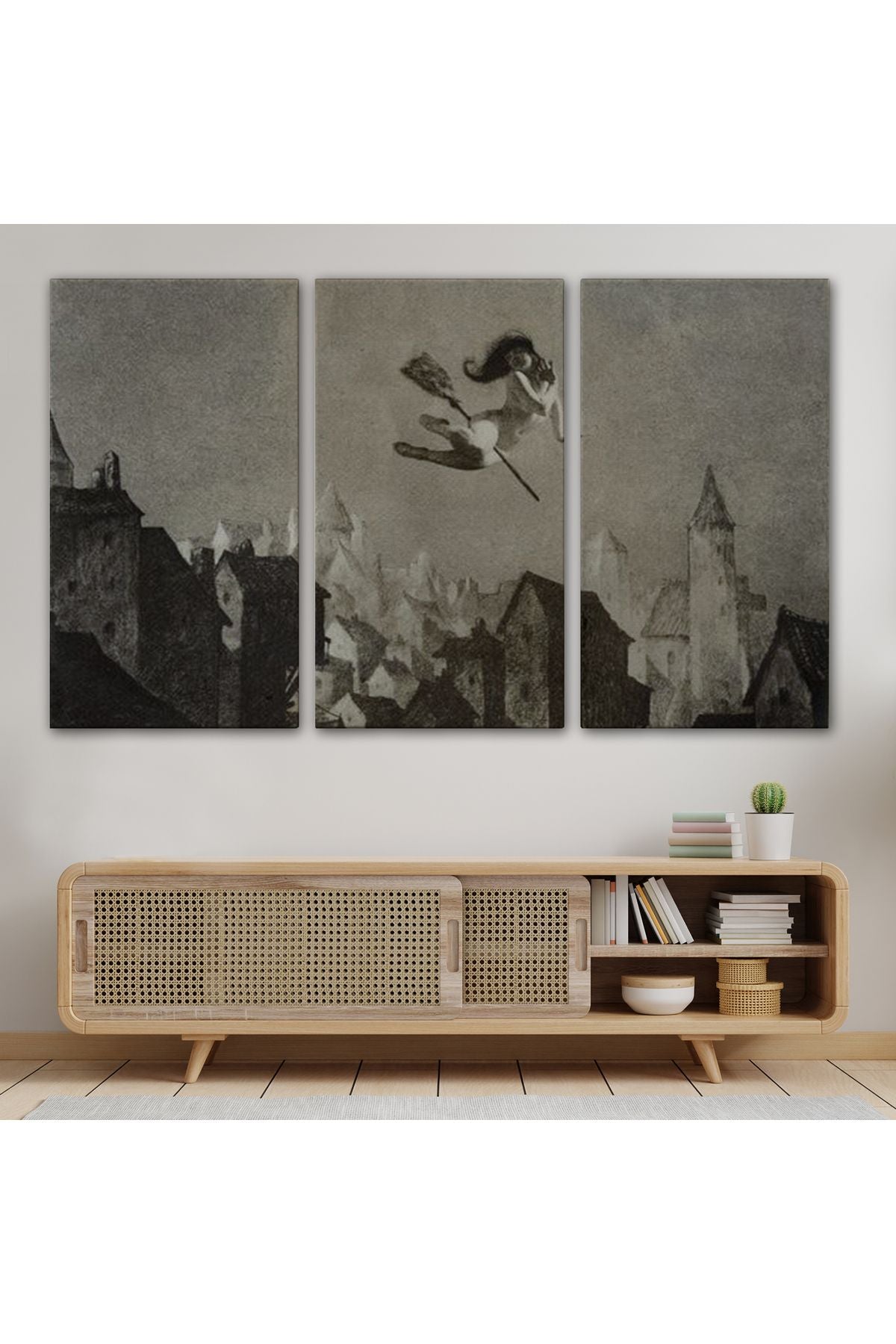 Amerikan Kabusları Tablo, Şabat Ayini, Cadı Uçuşu Kanvas Tablo, Wiccan Sihirli Dekor-5374