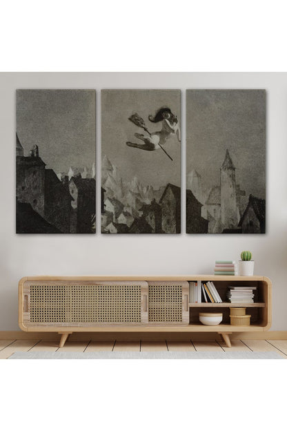 Amerikan Kabusları Tablo, Şabat Ayini, Cadı Uçuşu Kanvas Tablo, Wiccan Sihirli Dekor-5374