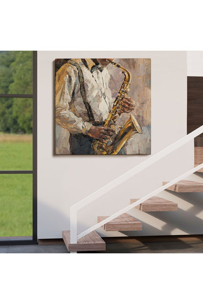 Saksafon Çalan Adam Kanvas Tablo-5911