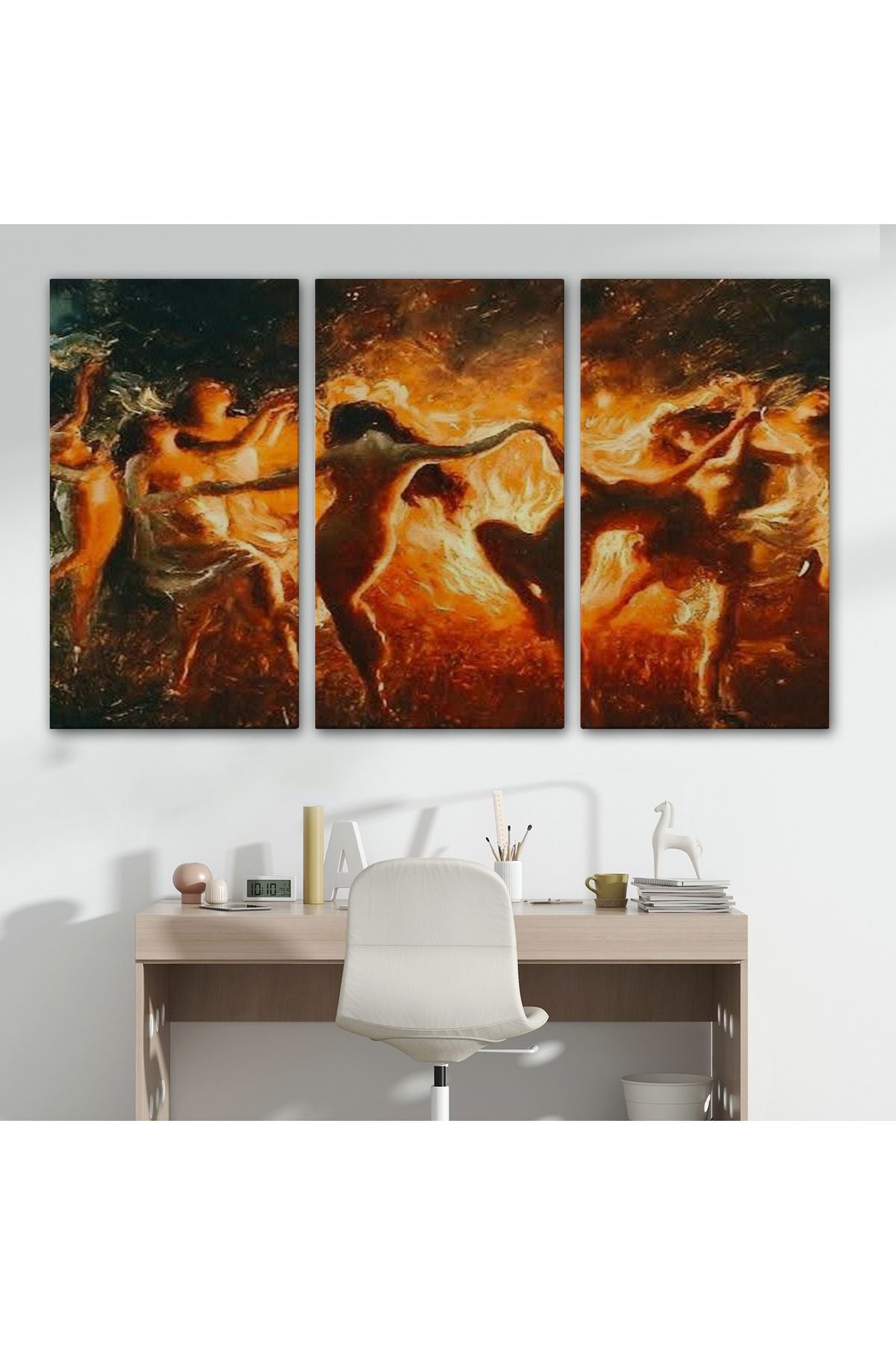 Şabat Ayinin de Ateş Etrafında Dans Eden Kadınlar Tablosu-6568