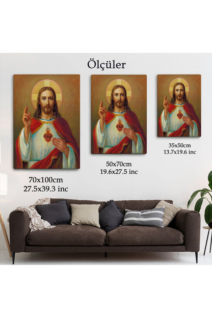 İsa'nın En Kutsal Kalbi Tablosu - The Most Sacred Heart Of Jesus-6478