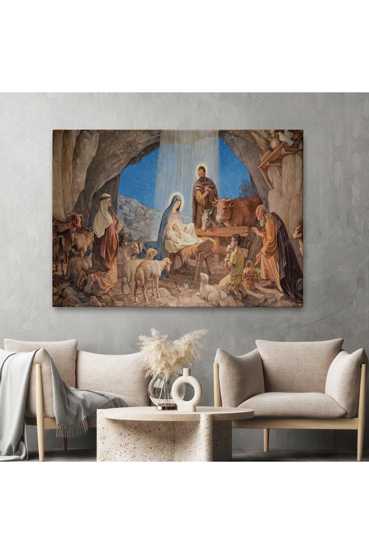 YB İsanın Doğumu ve Meryem Kanvas Tablo-5185