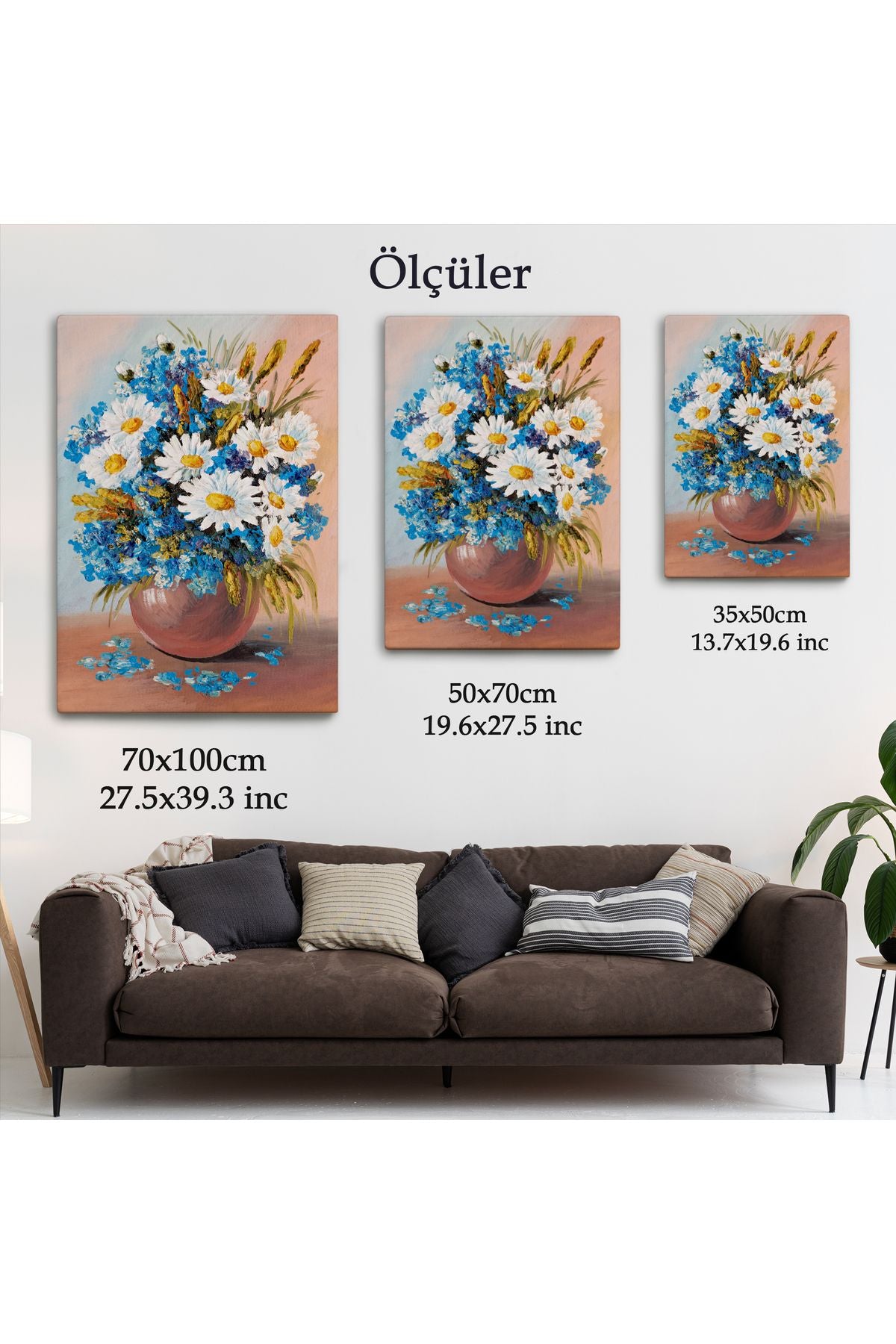 Vazodaki Mavi Betaz Çiçekler Tablo-5975